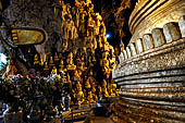 Inle Lake Myanmar. Pindaya, the famous Shwe Oo Min pagoda, a natural cave filled with thousands of gilded Buddha statues. 